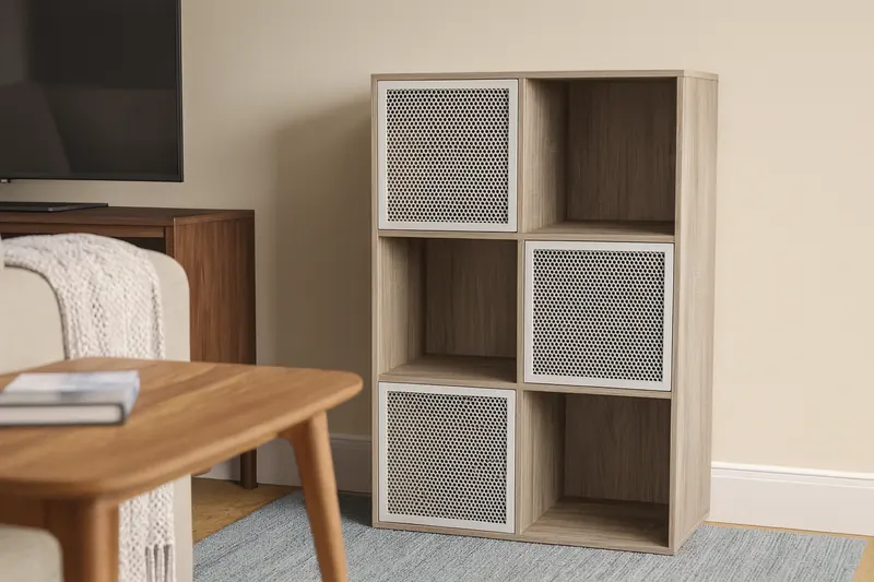 Meuble à cases CUBBOX avec portes et paniers de rangement